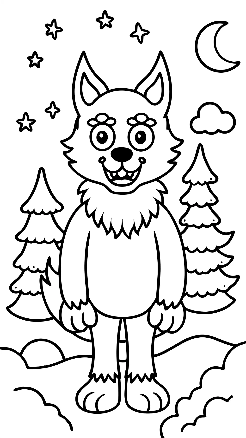 coloriages de loup-garou mignon